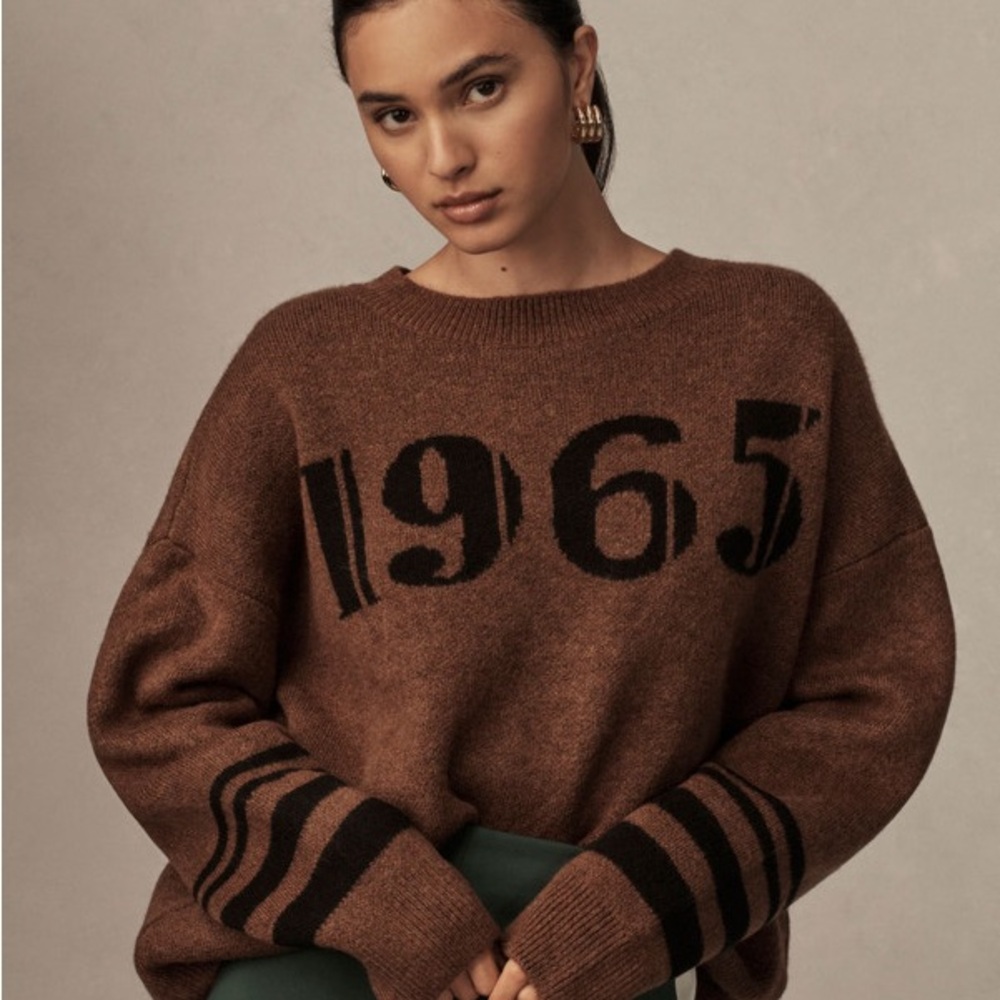 Pilcro Crew-Neck Graphic Sweater Size Large 1965